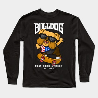 bulldog skateboard Long Sleeve T-Shirt